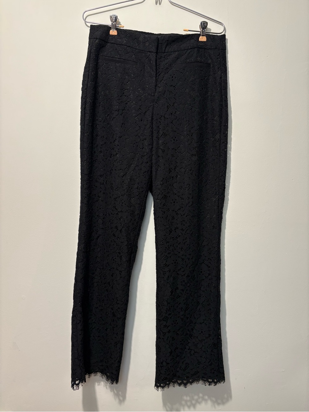 J. Crew Black Lace Straight-Leg Pants